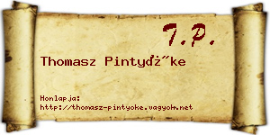 Thomasz Pintyőke névjegykártya